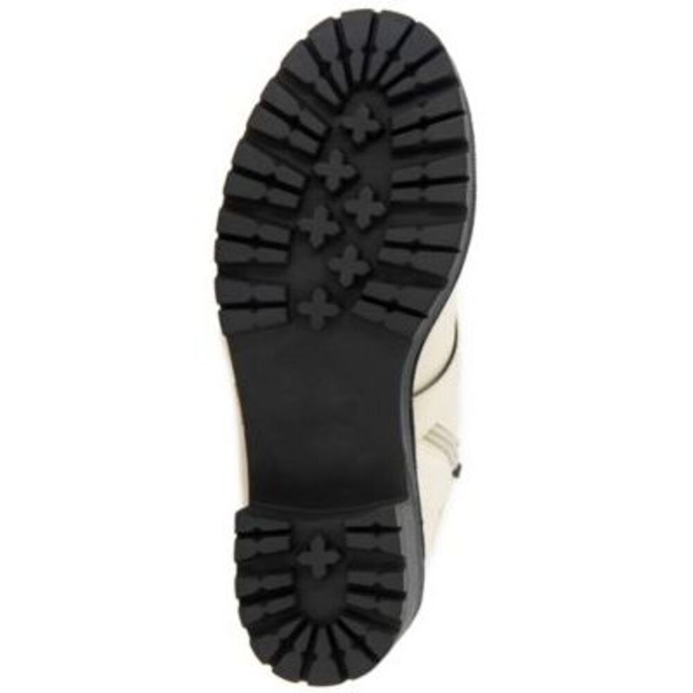 KENNETH COLE Womens Beige Embellished Tate Round Toe Block Heel Zip-Up Moto 5 - Picture 4 of 4